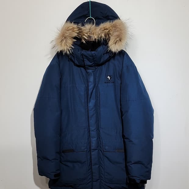 (100) 블랙야크 패딩점퍼 오리털 다운자켓 라쿤털 후드 