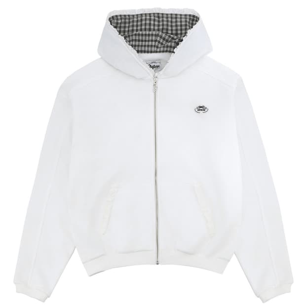 [새상품] 드라이로즈 빅리본 후드집업 화이트