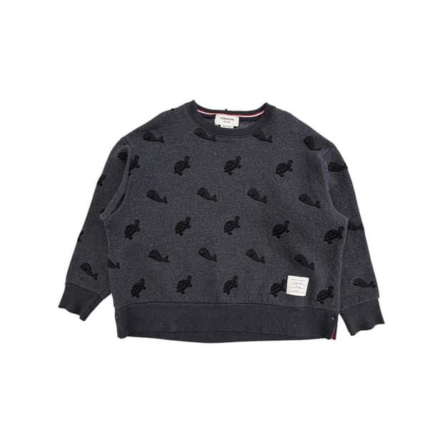 톰브라운 터틀 & 웨일 자수 스웨트셔츠