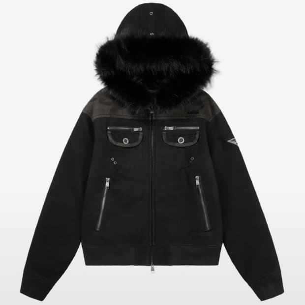 아캄 퍼 카모 자켓 1사이즈 Fur Camo Contrast Jacket