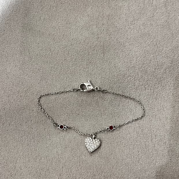 스와로브스키 하트 루비 팔찌