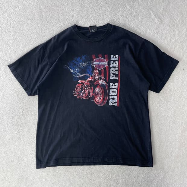 할리데이비슨 RIDE FREE Bootlegger 프린팅 반팔 티셔츠