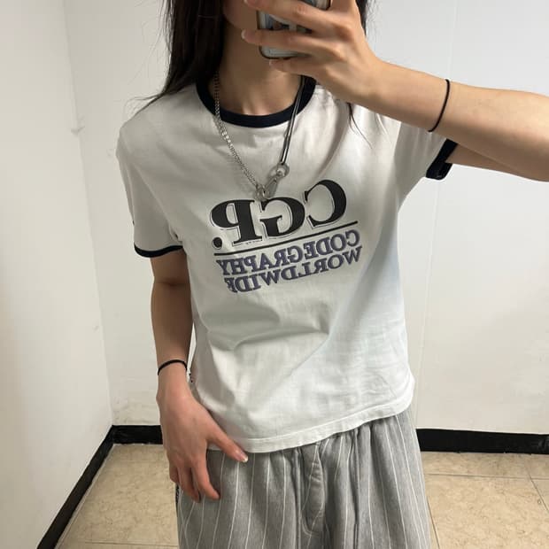 Codegraphy White Ringer T-Shirt