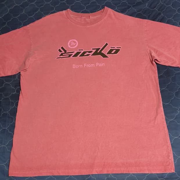 (일본 빈티지) SICKO 피그먼트 워싱 오버핏 프린팅 반팔티 (F)