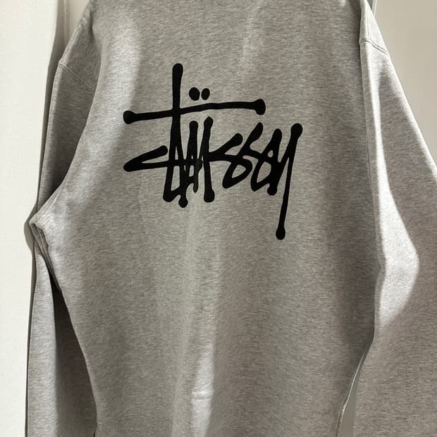 스투시 기모 맨투맨 스웨트셔츠 그레이 L