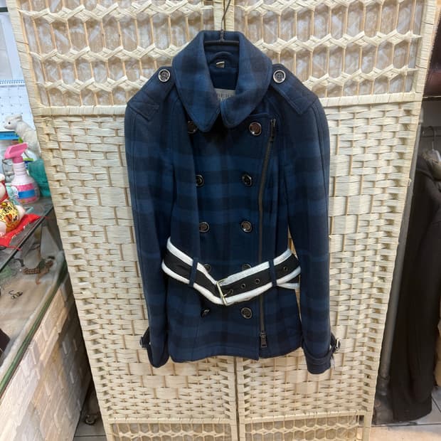 55 정품 버버리 체크 코트 팝니다