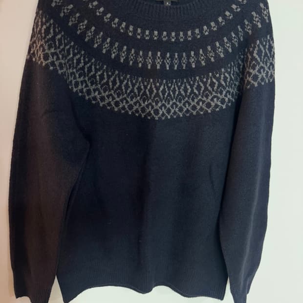 유니클로 플러피얀 노르딕니트 M 네이비