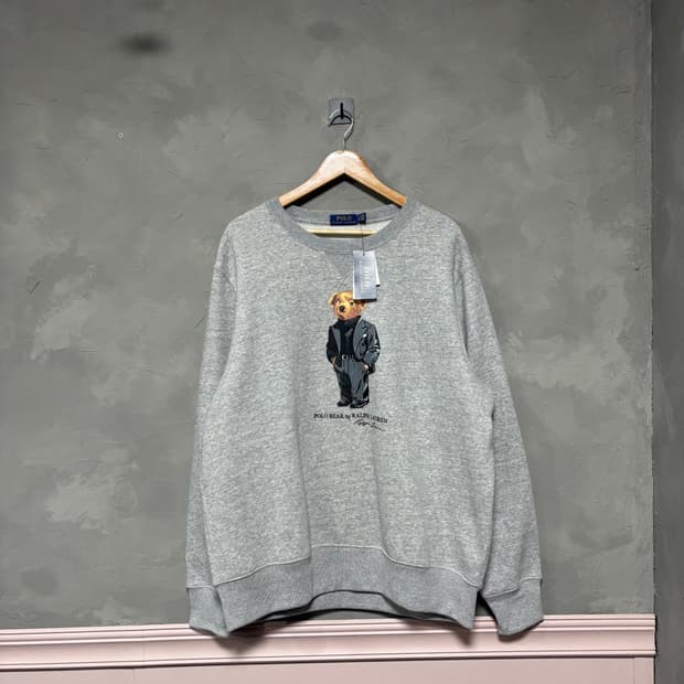 폴로 랄프로렌 신형 베어로고 맨투맨 회색 새상품