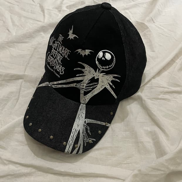 Y2K 빈티지 캐릭터 캡 (잭 스켈링톤)