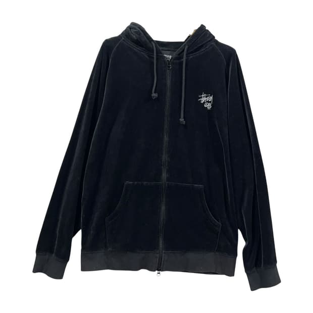 [STUSSY] 00s 스투시 벨로어 올드 후드집업