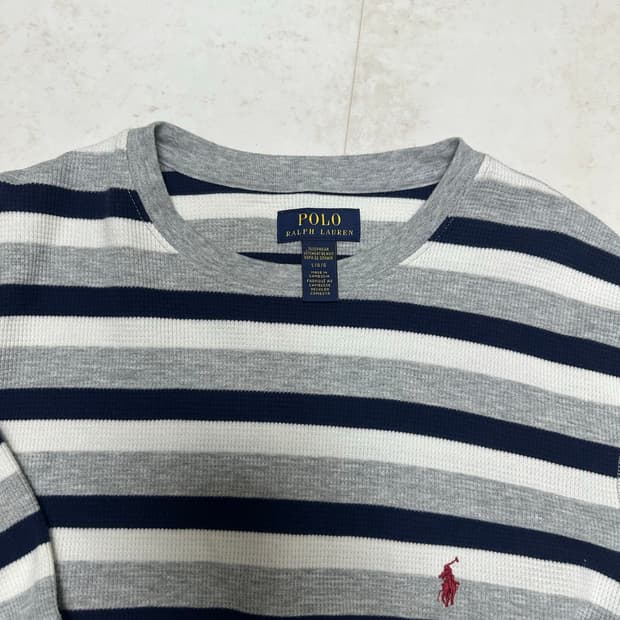 폴로 스트라이프 니트 롱슬리브