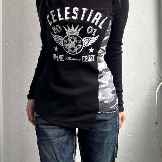 Egoist Graphic Camo Detail Long Sleeve