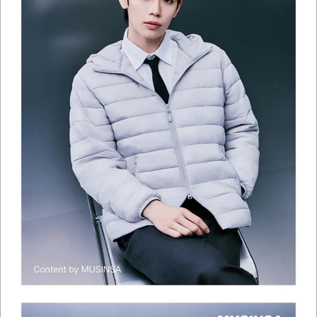 스파오 경량패딩s(그레이