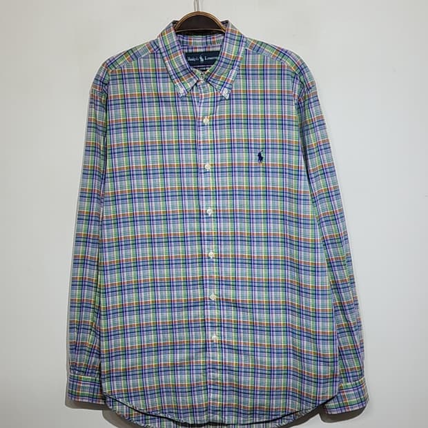 (L) 랄프로렌 폴로 남방 체크 셔츠 로고 캐주얼 