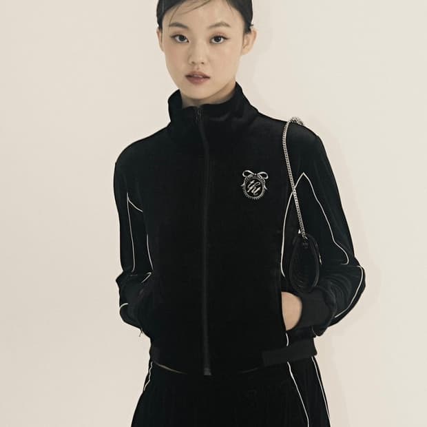 쓰리타임즈 엠파이어 벨벳 트랙 자켓 슬림핏