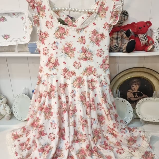 Liz Lisa 로즈 플로랄 레이스 원피스