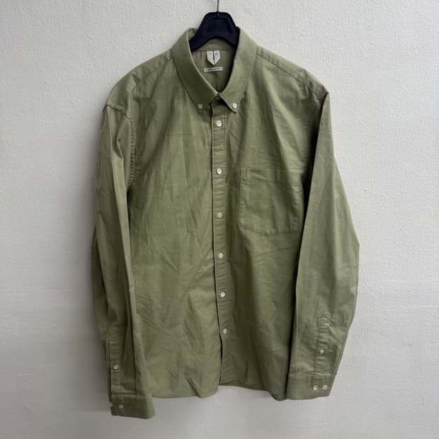 아르켓 옥스포드 레귤러핏 올리브 그린 셔츠 (48)