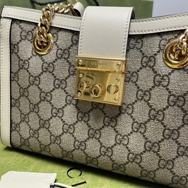 구찌패들락 스몰 숄더 화이트