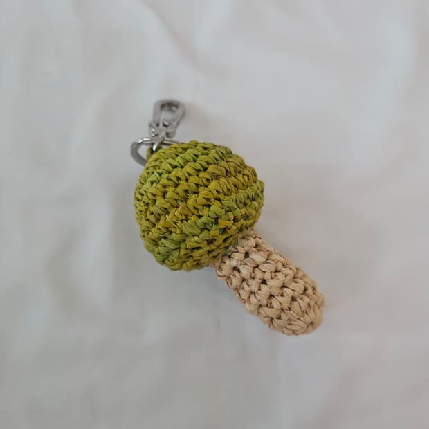 스투시 머쉬룸 라피아 키체인