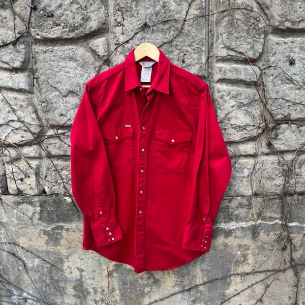 90s 칼하트 빈티지 헤비코튼 s01 웨스턴 셔츠 레드