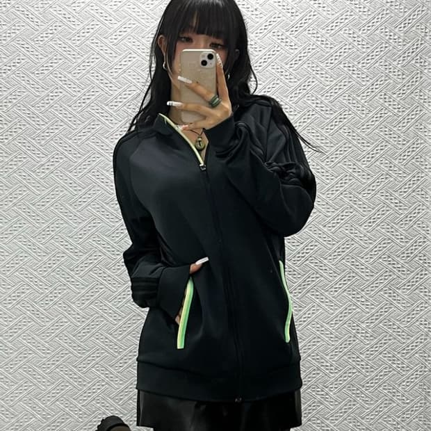 아디다스 스트릿 키치 레트로 네온그린 져지 집업 105 C10868