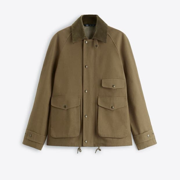 자라 코듀로이 콤비 스트럭처 점퍼 M