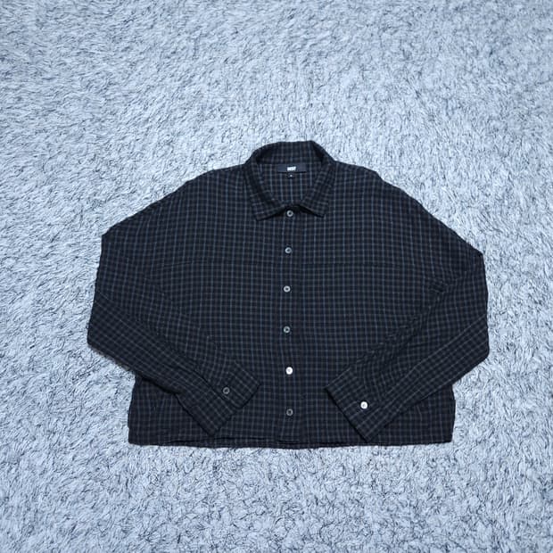 DKNY) XS 여자 오버핏 크롭 체크셔츠남방 / 왕눈이샵