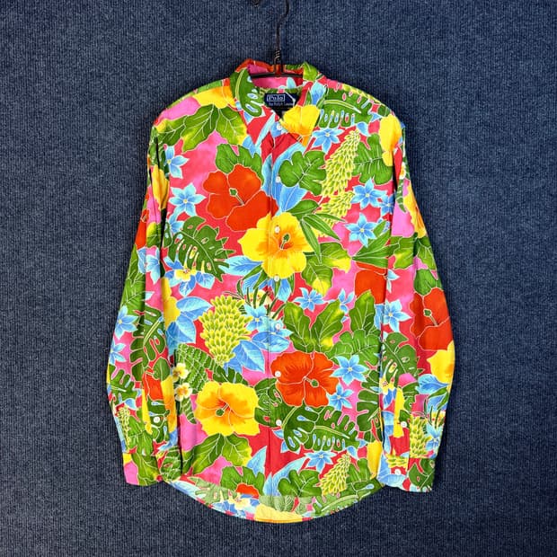 폴로랄프로렌 풀프린팅 레이온 긴팔셔츠