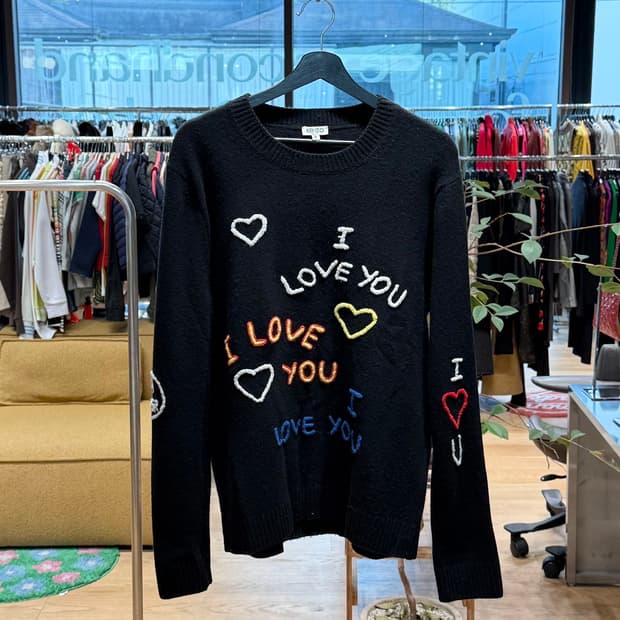 겐조 블랙 16FW i love you 캡슐 울 니트 