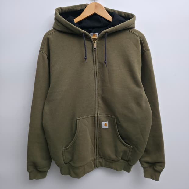 [L] 90's 칼하트 써멀 후드 집업 올리브 그린