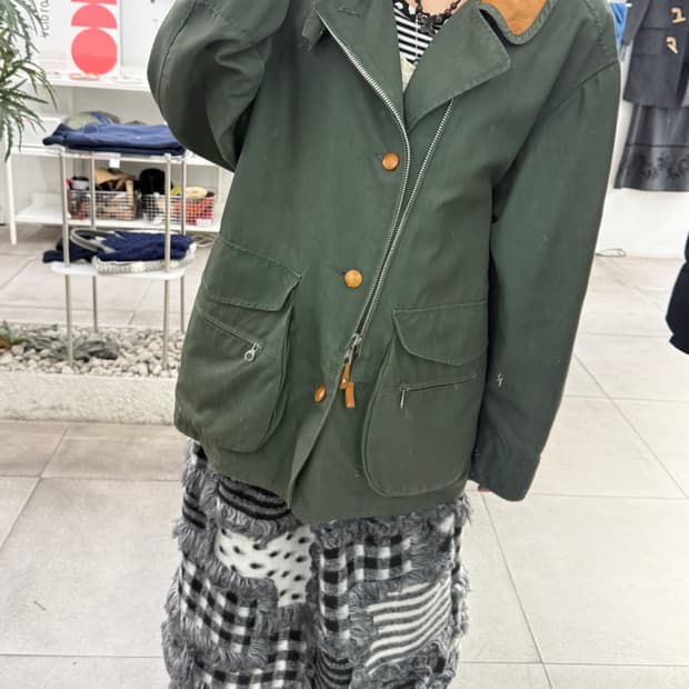 60s ALBINO GARDIN 빈티지 레더카라 더블버튼 야상 초어자켓 