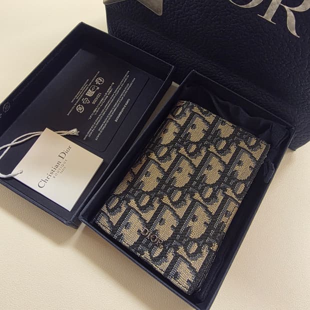 [ 풀구성 ] 디올 오블리크 자카드 오거나이저 카드홀더 2단 카드 지갑