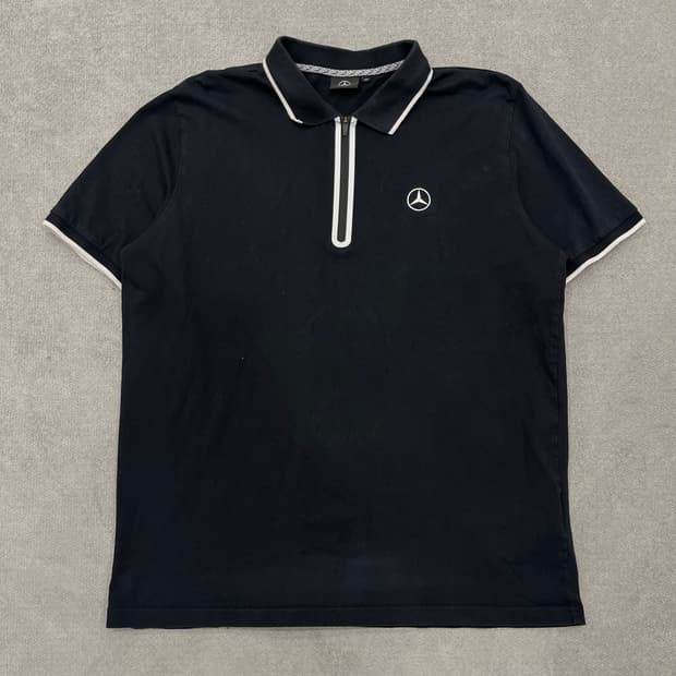 XL 벤츠 집업 반팔 카라 티셔츠