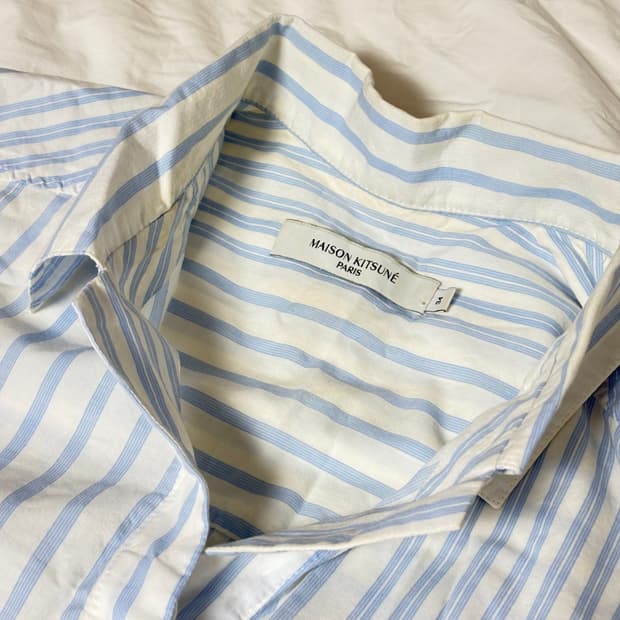 메종키츠네 크롭 스트라이프 셔츠 34
