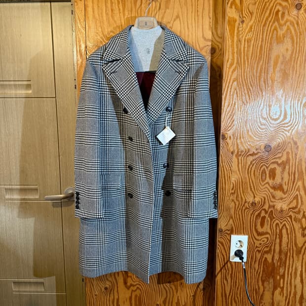 새상품) 브루넬로 쿠치넬리 2024 f/w 더블 브레스트 글렌 체크 코트