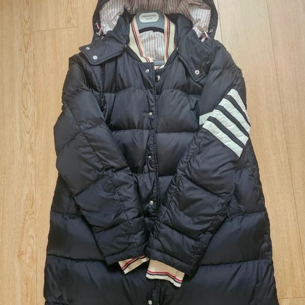 톰브라운 사선완장 후드 코트(2/정품/S급)