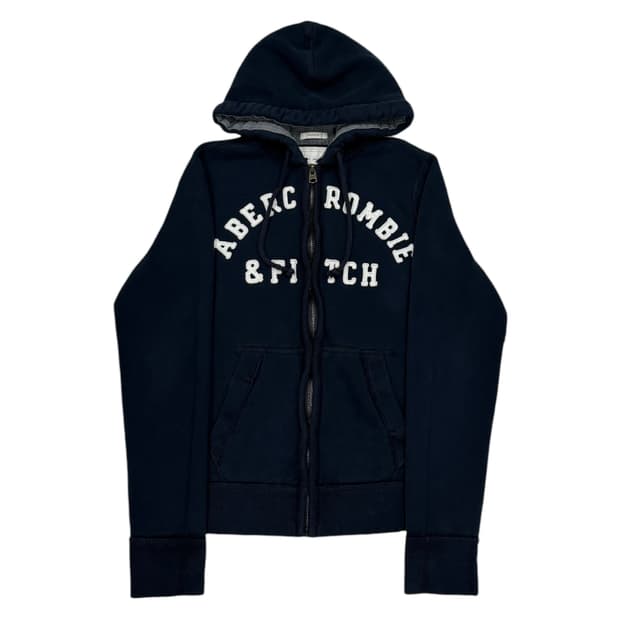 아베크롬비 양홍원 스펠로고 네이비 기모 후드집업 자켓 M