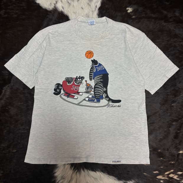 90‘s Crazy Shirts 양면 고양이 반팔티