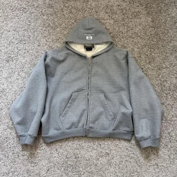 발렌시아가 아이콘 유니티 그레이 후드집업 xs