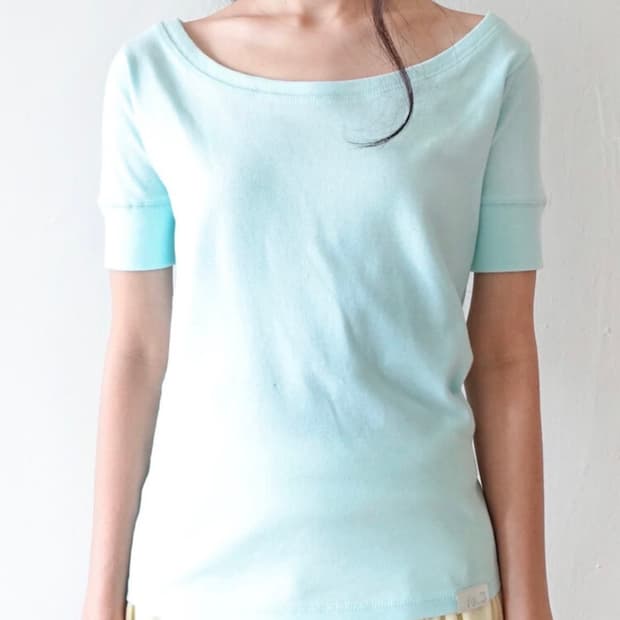샵페어리 rib half top mint 반팔티 민트