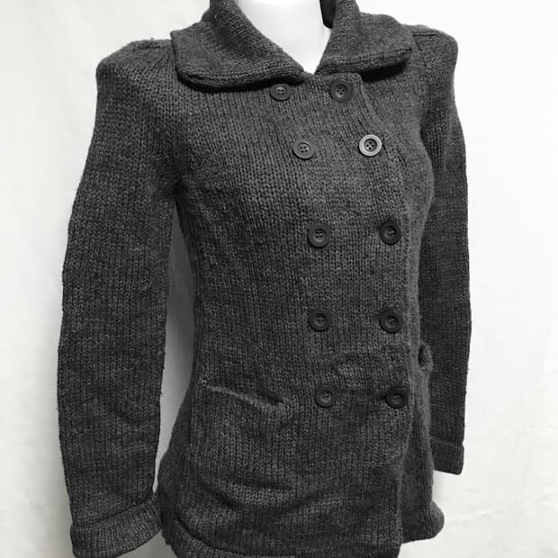 빈티지 니혼진 너드 더블 버튼 니트 가디건
