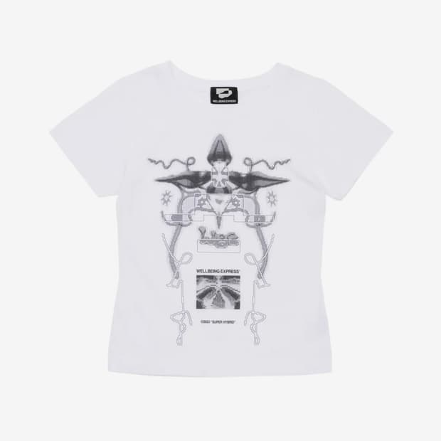 웰빙익스프레스 Digital Tattoo Tee 프린팅 반팔 흰색 화이트