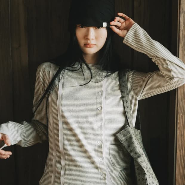 오헤시오 투톤 라인 포켓 가디건 멜란지 그레이