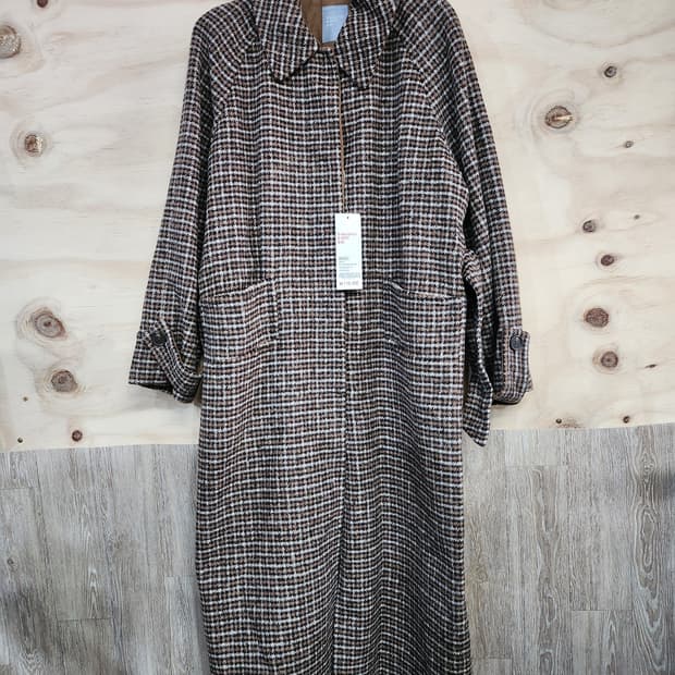 1014) 에잇세컨즈 체크 롱코트