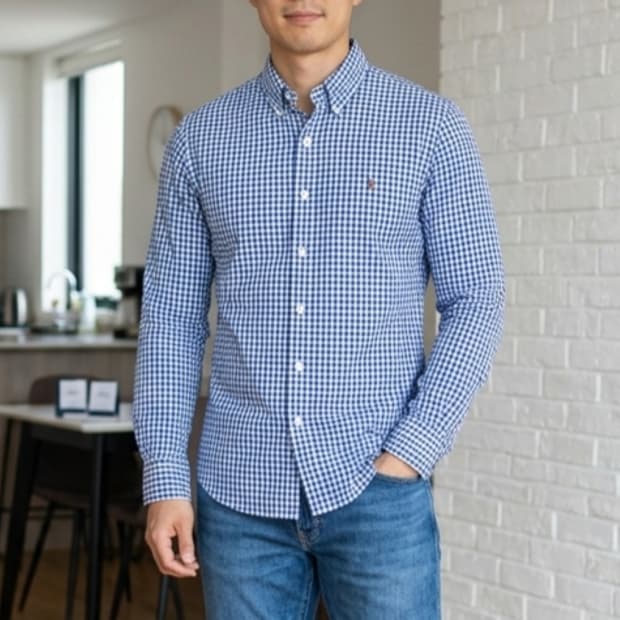 [95]랄프로렌 블루 깅엄 체크 셔츠