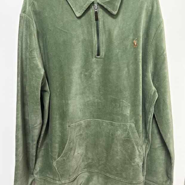 폴로 반집업 니트