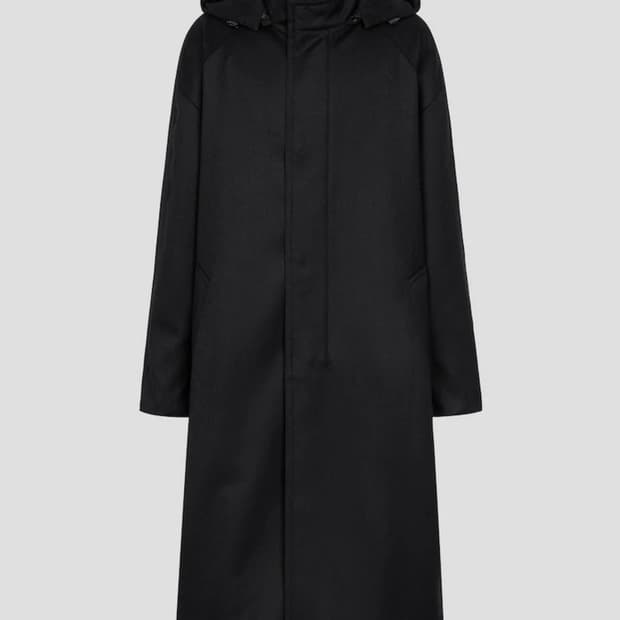 [52] 준지 밀링 울 후드 디테처블 코트