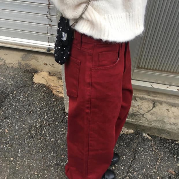 버건디 데님팬츠 m사이즈