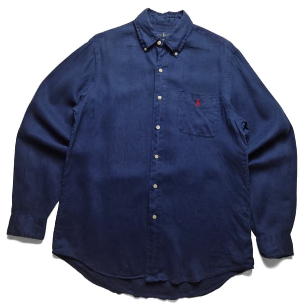 [M] 폴로 랄프로렌 린넨 포켓 셔츠 네이비