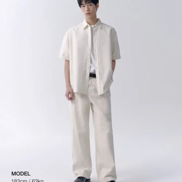 무신사스탠다드 와이드 데님 팬츠 크림 32